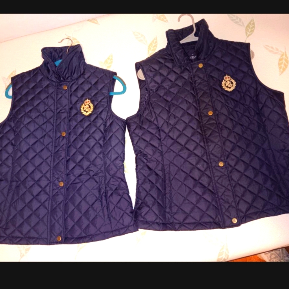 2 identical Ralph Lauren blue Quilted vests